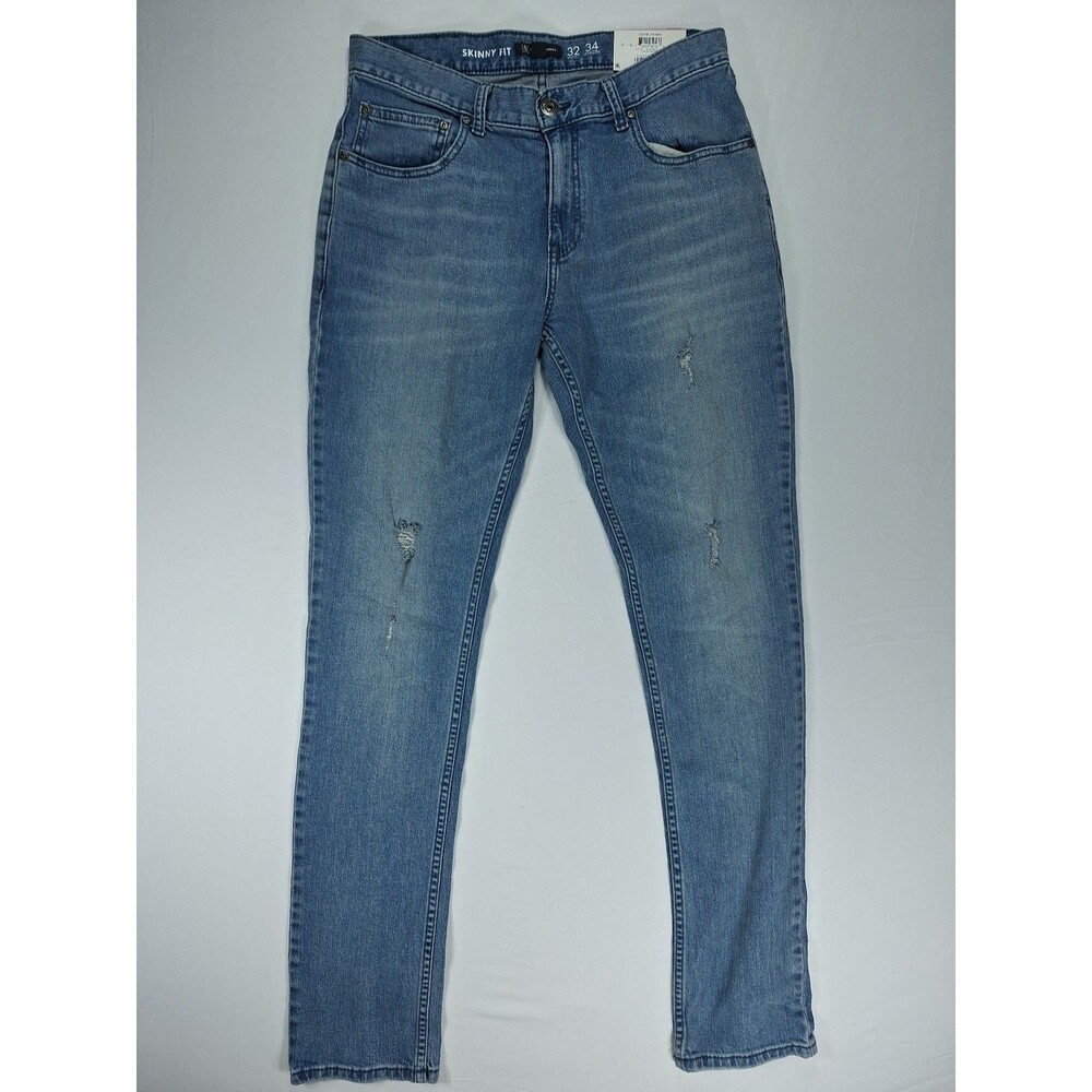 INC Men Skinny Jeans 32x34 Distressed Blue Comfort Stretch Denim 5-Pocket NWT